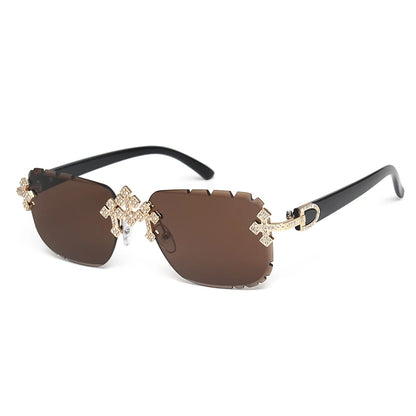 Luxury Square Rimless Sunglasses