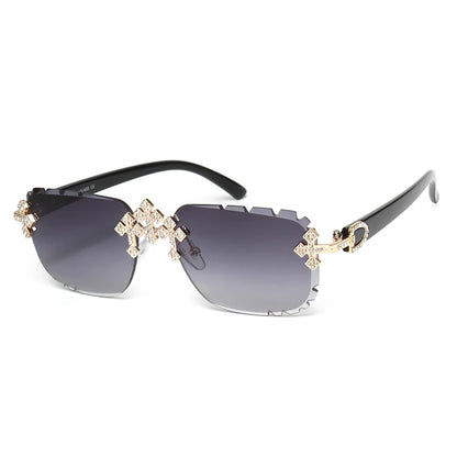 Luxury Square Rimless Sunglasses