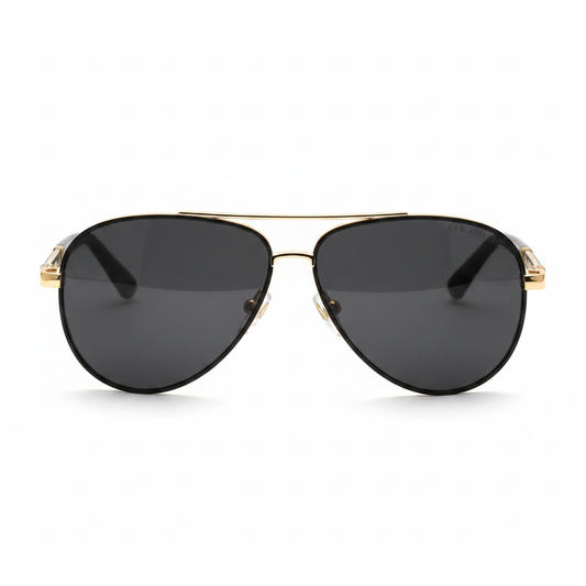 Gold Double-Bridge Aviator Sunglasses