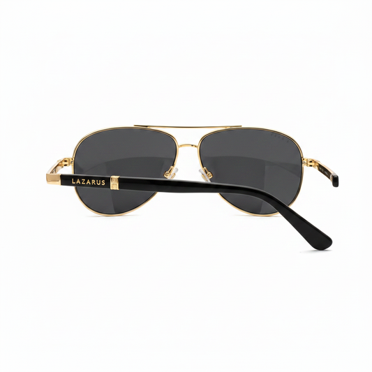 Gold Double-Bridge Aviator Sunglasses