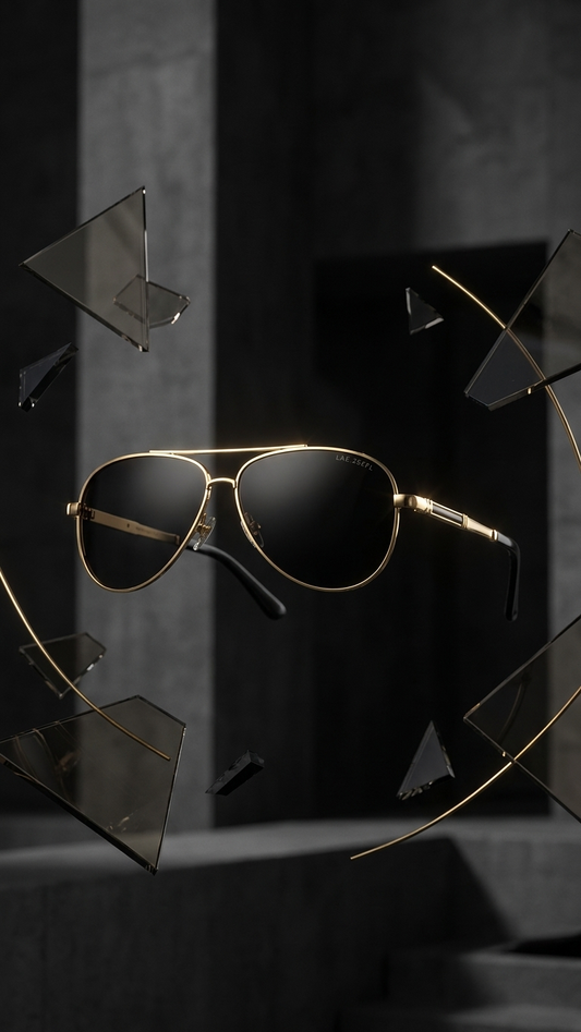 Gold Double-Bridge Aviator Sunglasses